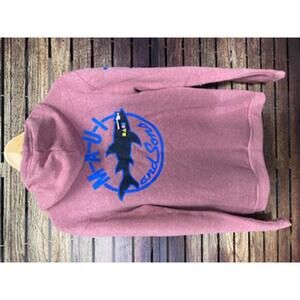 Maui and Sons Pink Hoodie with Shark Logo, Size M